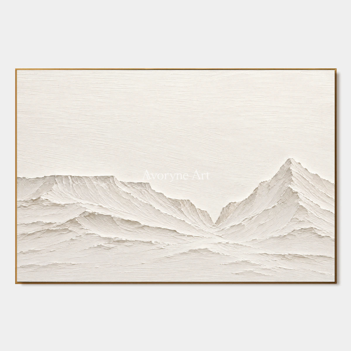 Pale Divide: Textured White Mountain Relief Wall Art — primary
