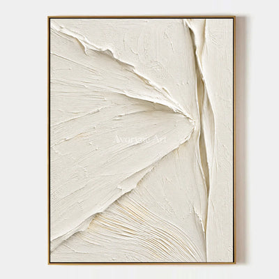 Ivory Planes: Textured White Sculptural Relief Wall Art — primary
