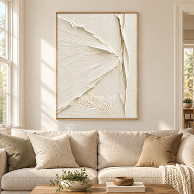Ivory Planes: Textured White Sculptural Relief Wall Art — villa wood