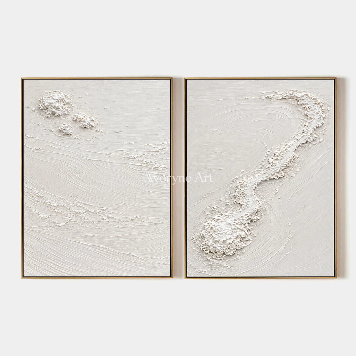 Pale Fragments: Textured White Texture Diptych Wall Art — primary