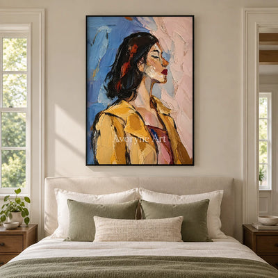 Marigold Reverie: Textured Yellow Portrait Wall Art — bedroom black