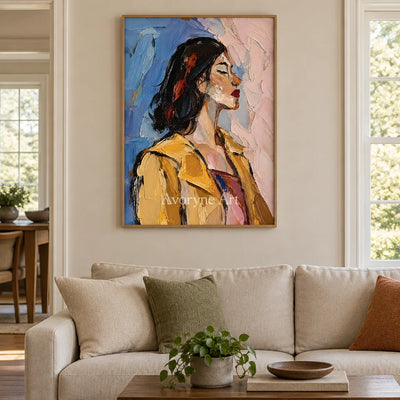Marigold Reverie: Textured Yellow Portrait Wall Art — villa wood
