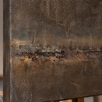 Aster Stillness: Umber Fissure Texture — detail easel