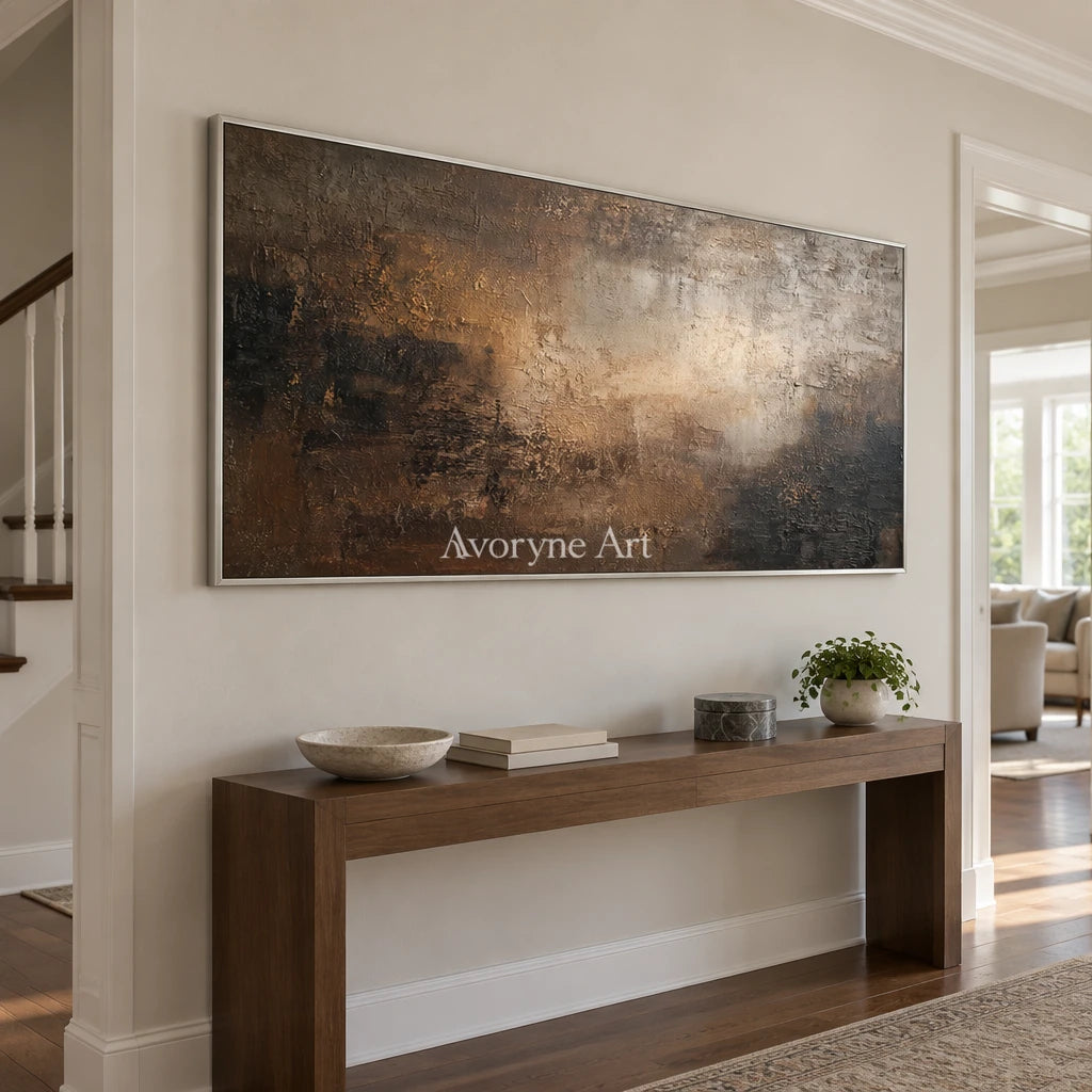 Aster Terrace: Umber Glow Abstract — entry silver