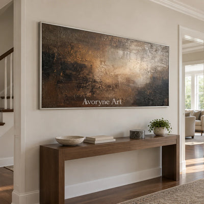 Aster Terrace: Umber Glow Abstract — entry silver
