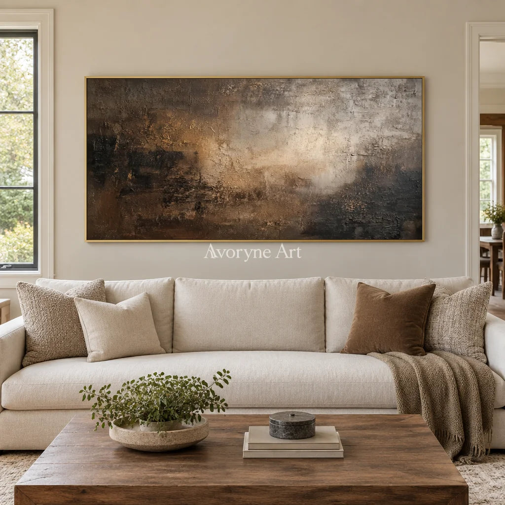Aster Terrace: Umber Glow Abstract — living gold