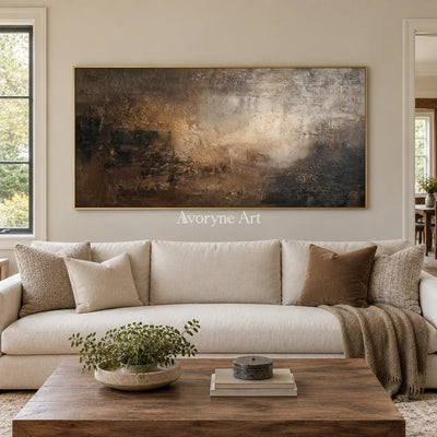 Aster Terrace: Umber Glow Abstract — living gold