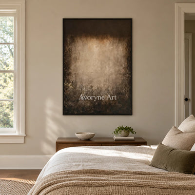 Aster Foam: Umber Glow Abstract — bedroom black