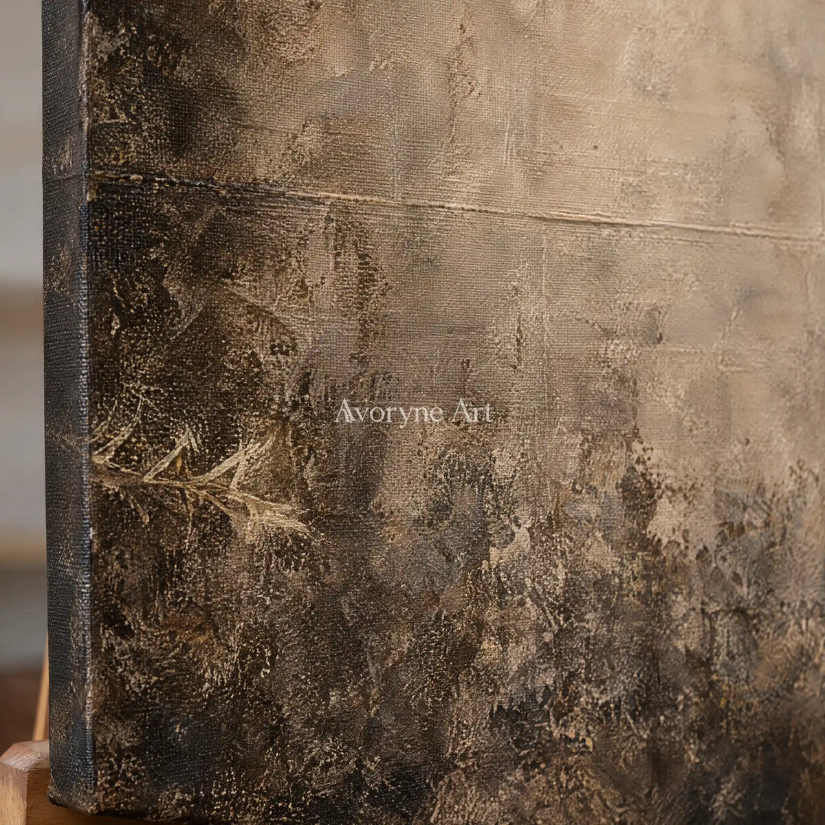 Aster Foam: Umber Glow Abstract — detail easel