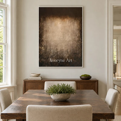 Aster Foam: Umber Glow Abstract — dining white