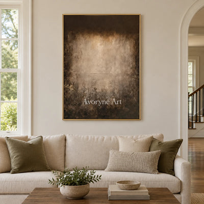 Aster Foam: Umber Glow Abstract — living gold