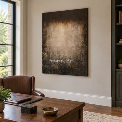 Aster Foam: Umber Glow Abstract — office frameless