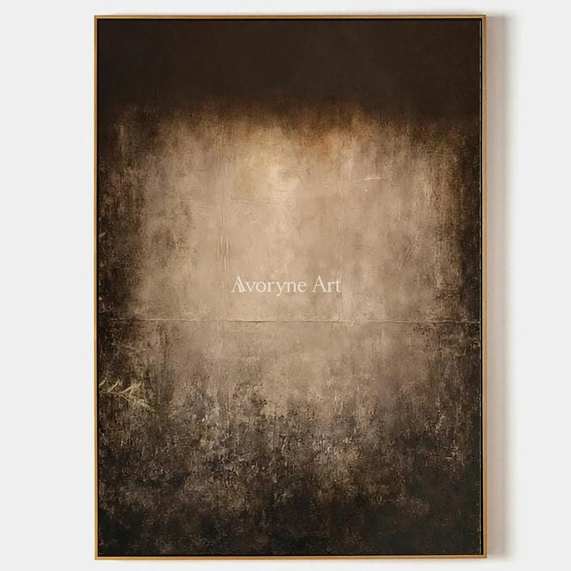 Aster Foam, hand-painted umber glow abstract wall art by Ronan Keane