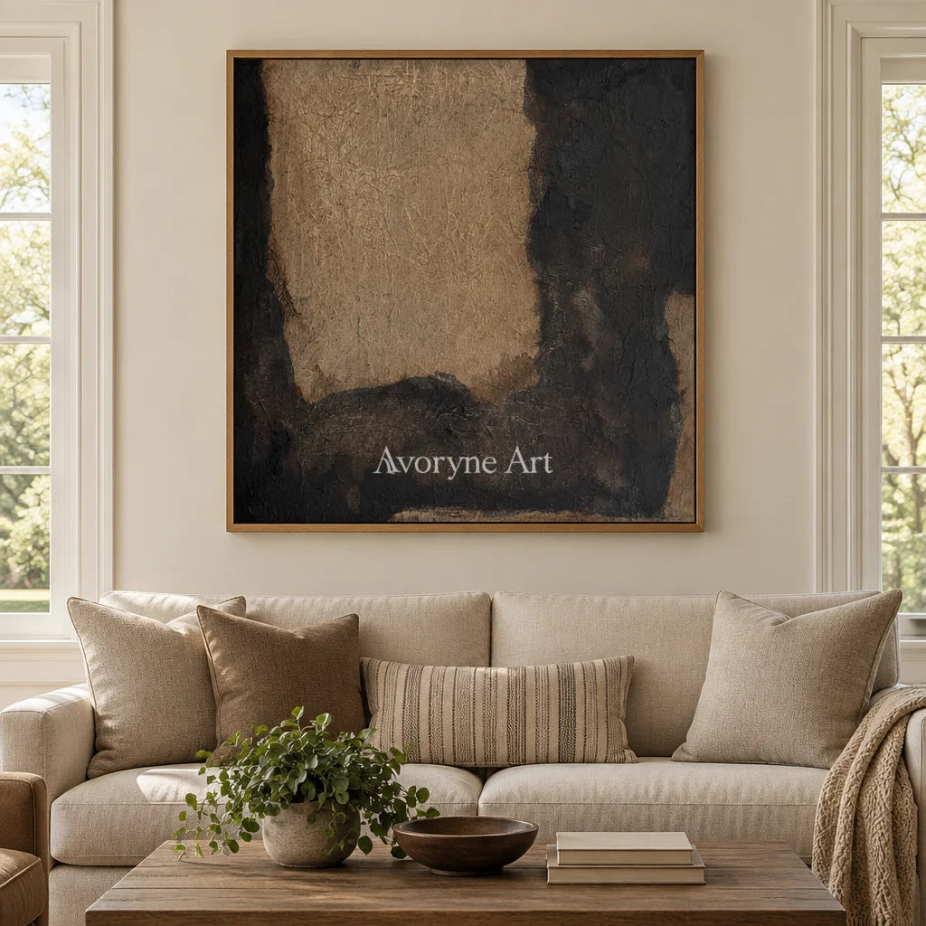 Aster Branch: Umber Glow Abstract — villa wood