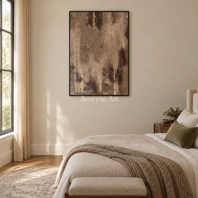 Aster Seed: Umber Glow Abstract — bedroom black