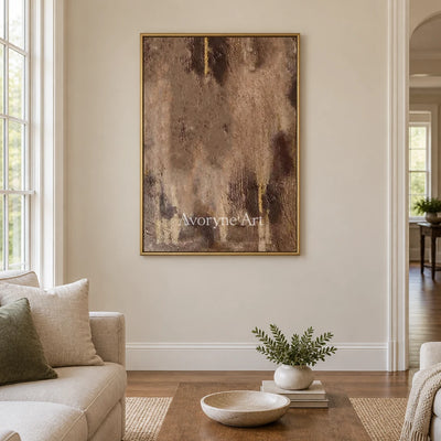Aster Seed: Umber Glow Abstract — living gold