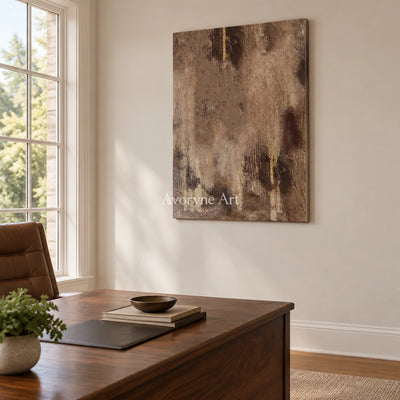 Aster Seed: Umber Glow Abstract — office frameless