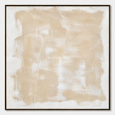 Sand Whisper: Wabi-Sabi Beige Abstract Wall Art — primary