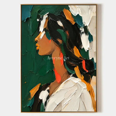 Amber Profile: Warm Female Portrait Wall Art — primary