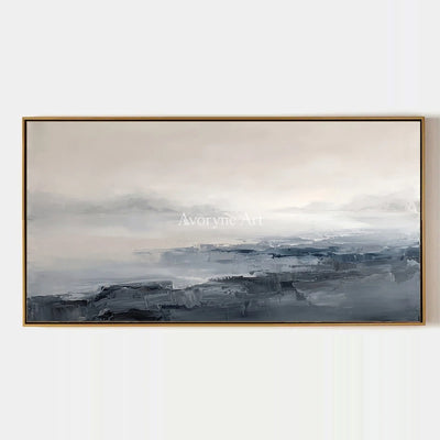 Winding Dialogue, hand-painted waterside landscape wall art by Ingrid Solberg