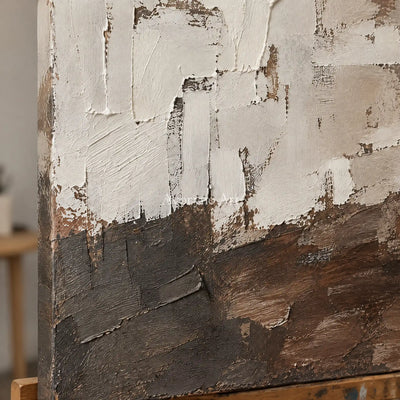 Ashhaven: Weathered Neutral Texture Wall Art — detail easel