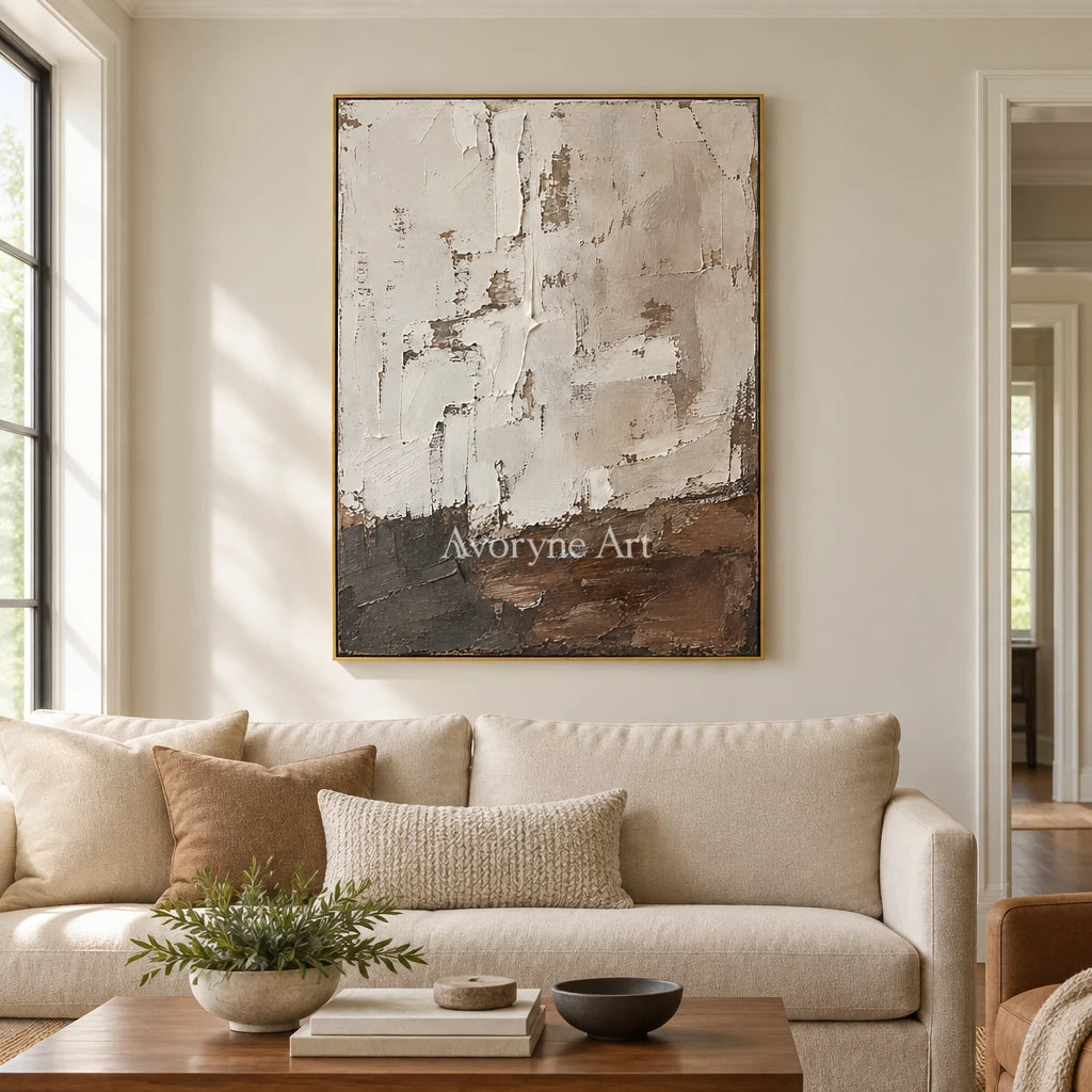 Ashhaven: Weathered Neutral Texture Wall Art — living gold