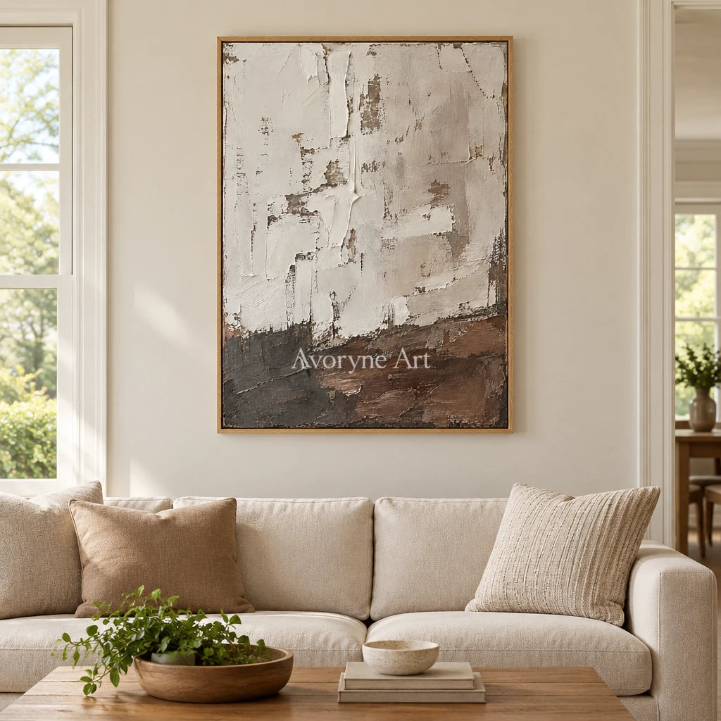 Ashhaven: Weathered Neutral Texture Wall Art — villa wood