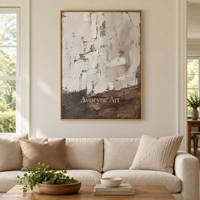 Ashhaven: Weathered Neutral Texture Wall Art — villa wood
