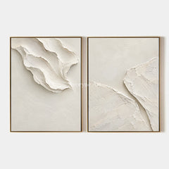 Folded Reverie, hand-painted white abstract diptych by Alessio Varenna