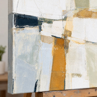 Ivory Open Poem: White Block Texture — detail easel