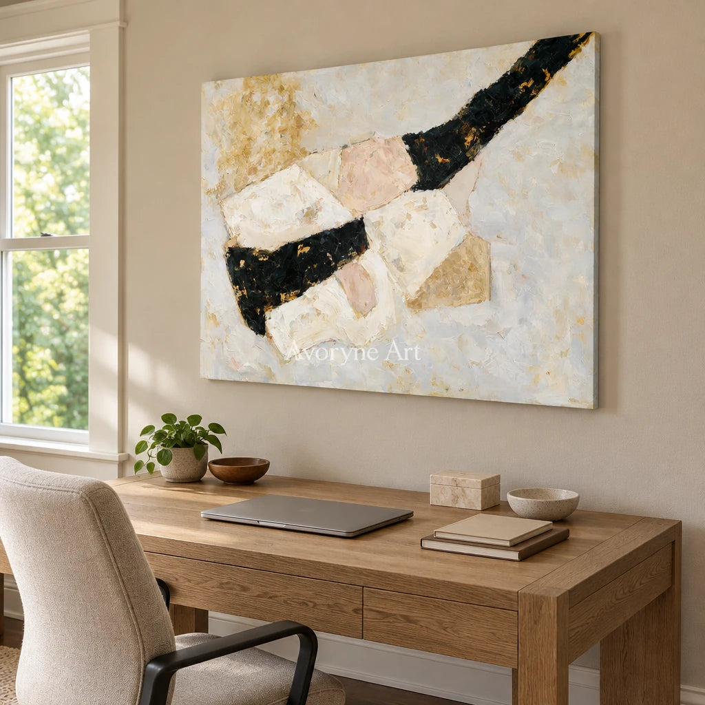 Ivory Open Prelude: White Block Texture — office frameless