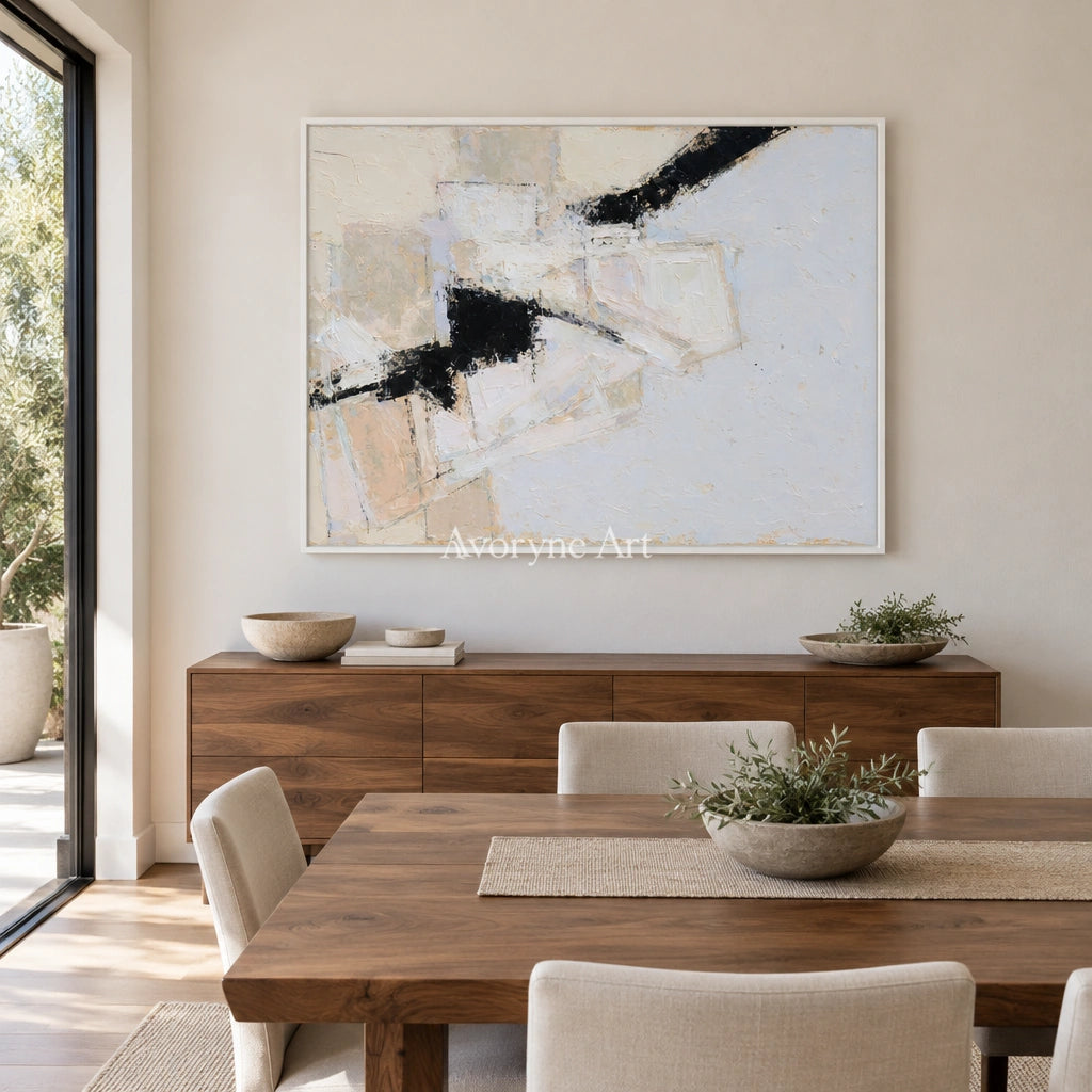 Ivory Gentle Refrain: White Block Texture — dining white