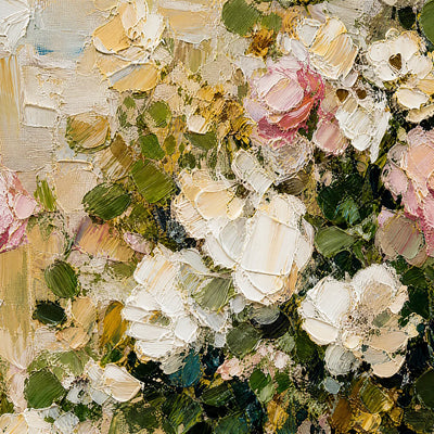 White Bloom: Soft Floral Wall Art - detail