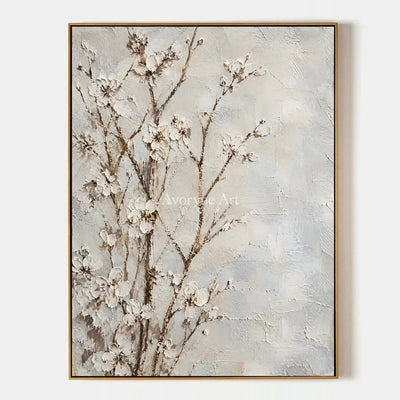 Petal Murmur: White Blossom Branches Wall Art — primary