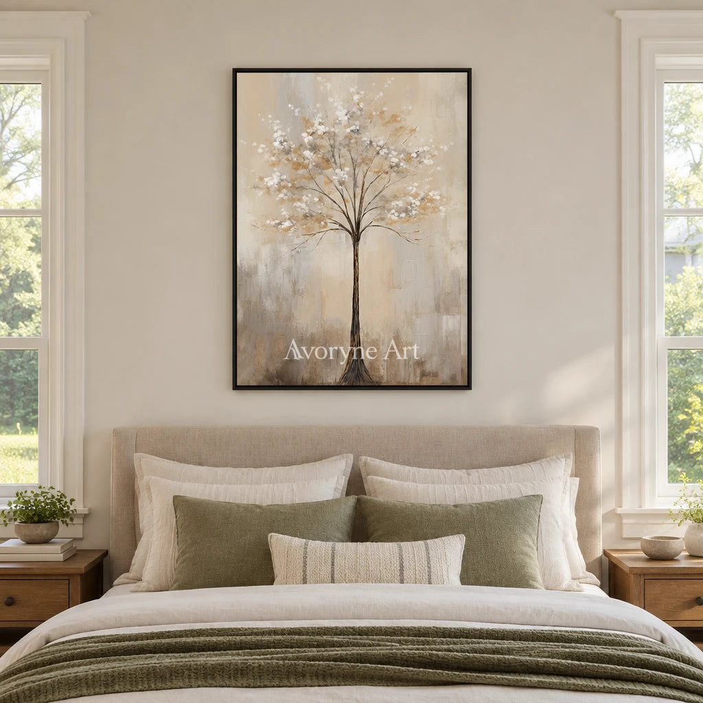 Aster Ground: White Blossom Relief — bedroom black
