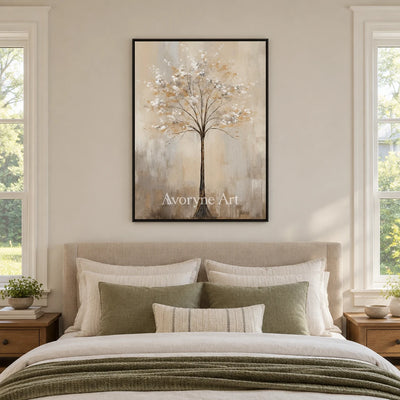 Aster Ground: White Blossom Relief — bedroom black