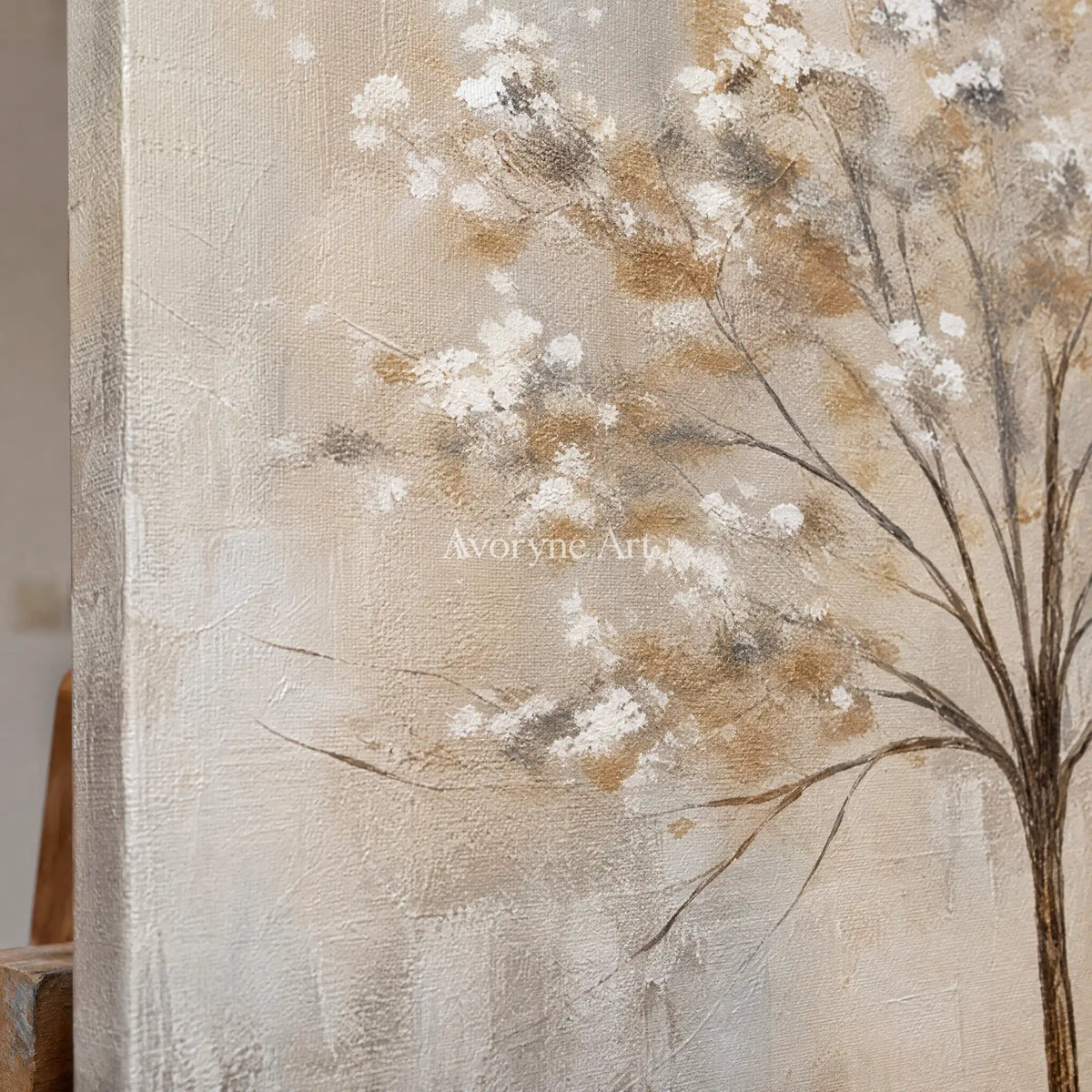 Aster Ground: White Blossom Relief — detail easel