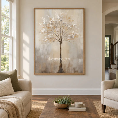 Aster Ground: White Blossom Relief — villa wood
