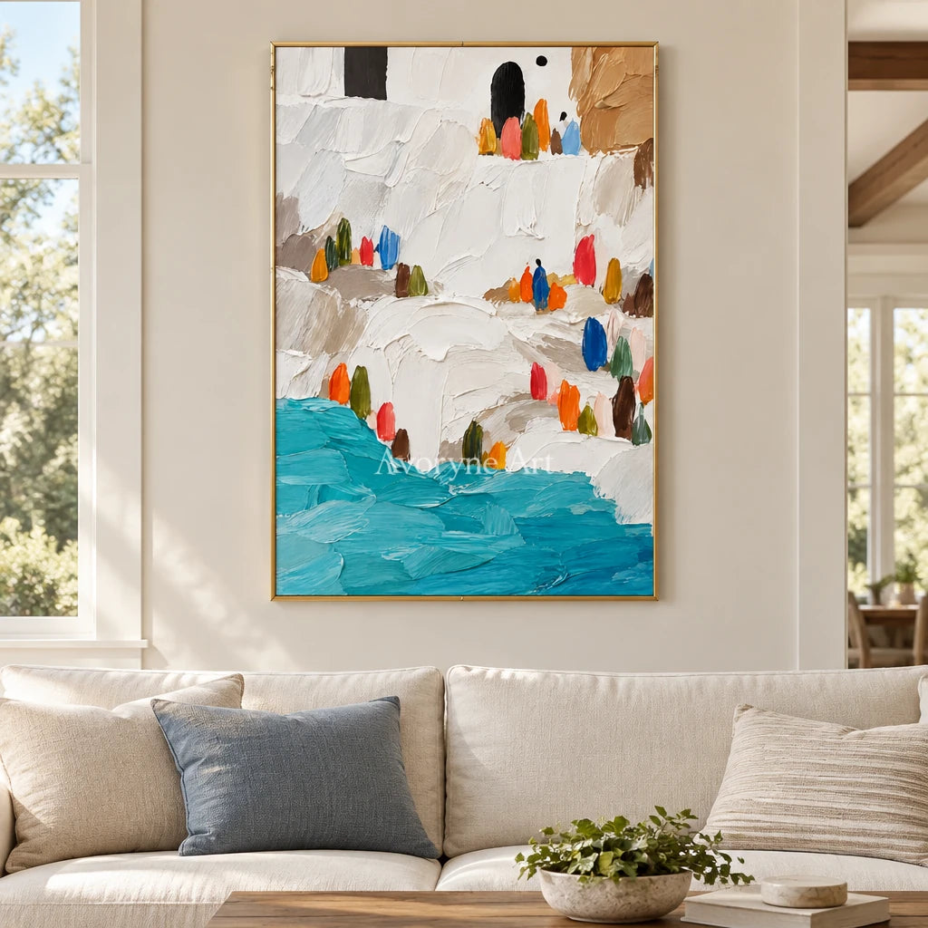 Coastal Steps: White Coastal Textured Art Wall Art — living gold
