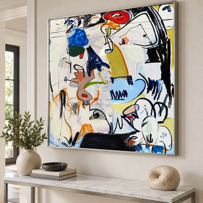 Unscripted Profiles: White Cubist Graffiti Portrait Wall Art — entry silver