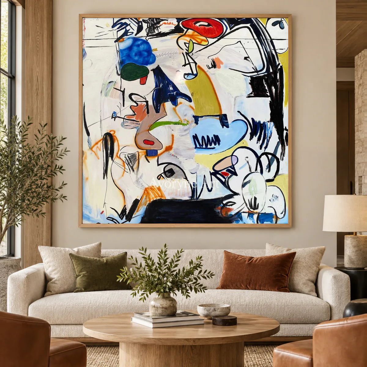 Unscripted Profiles: White Cubist Graffiti Portrait Wall Art — hotel wood