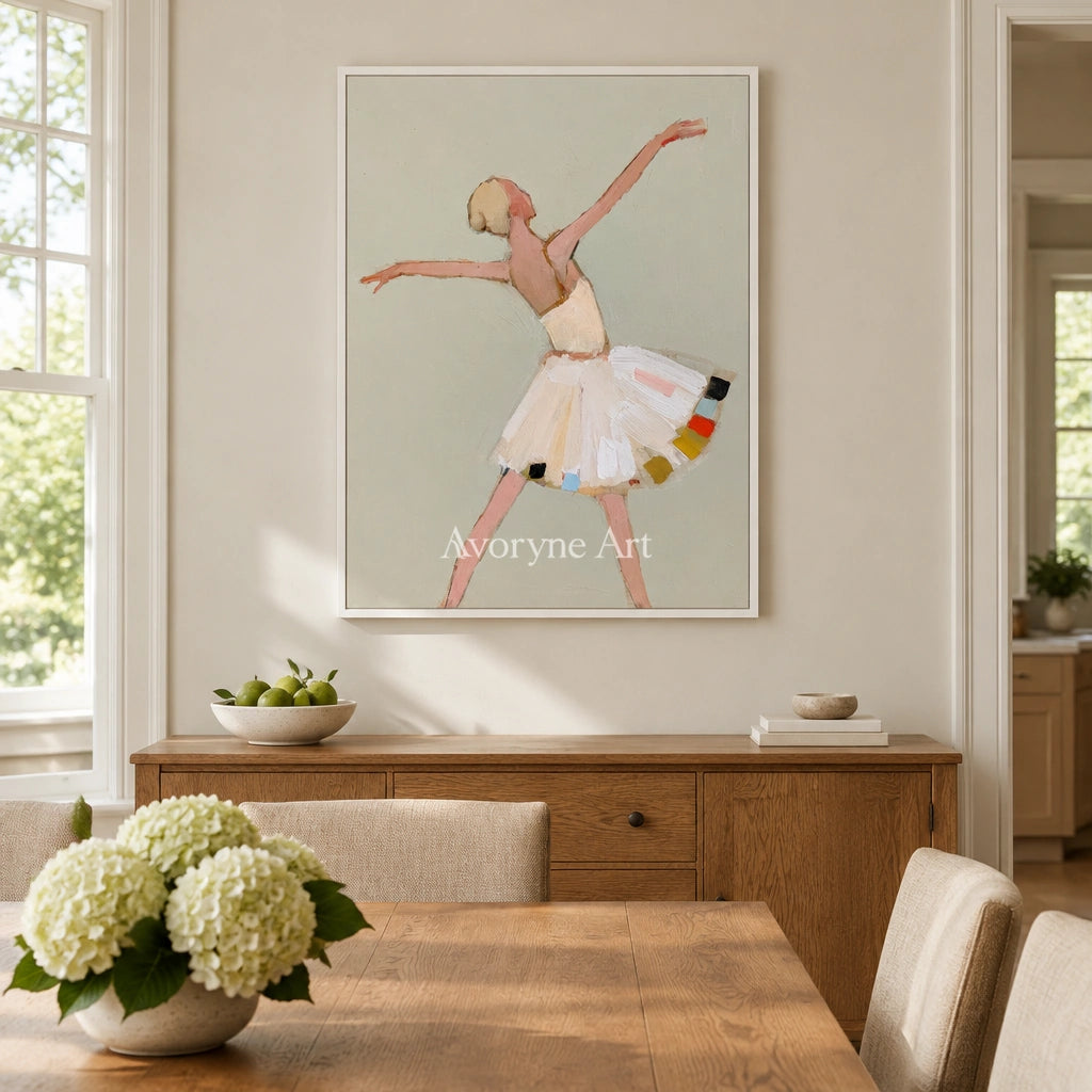 Ivory Gentle Gesture: White Dress Dancer — dining white