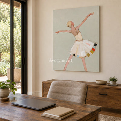 Ivory Gentle Gesture: White Dress Dancer — office frameless
