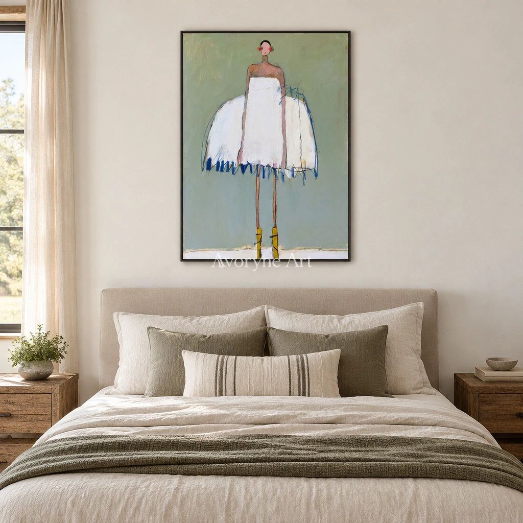 Ivory Amber Cadence: White Dress Dancer — bedroom black