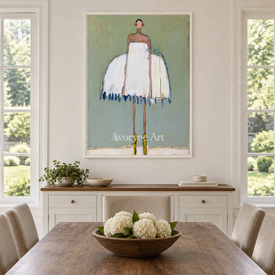 Ivory Amber Cadence: White Dress Dancer — dining white