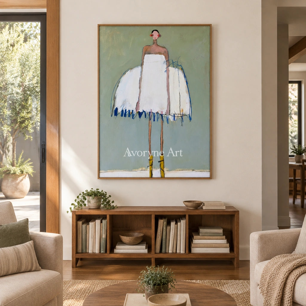 Ivory Amber Cadence: White Dress Dancer — villa wood