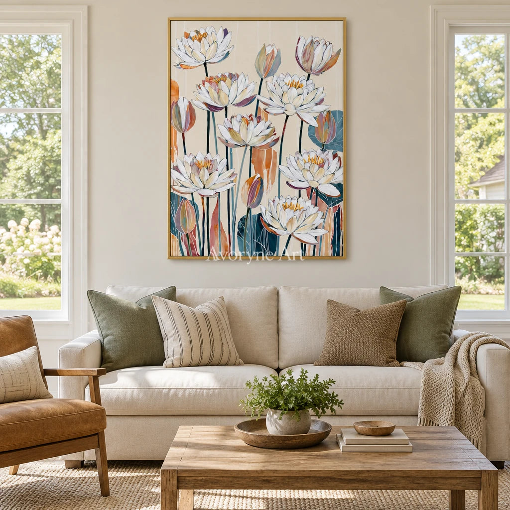 Ivory Tender Light: White Floral Art — living gold