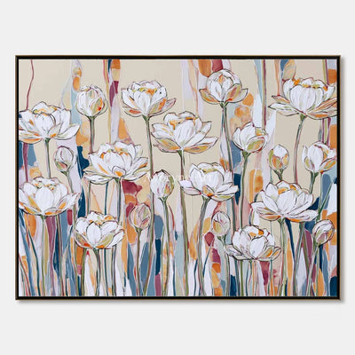 Ivory Tender Vista: White Floral Art — primary