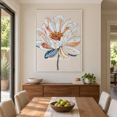 Ivory Tender Poem: White Floral Art — dining white