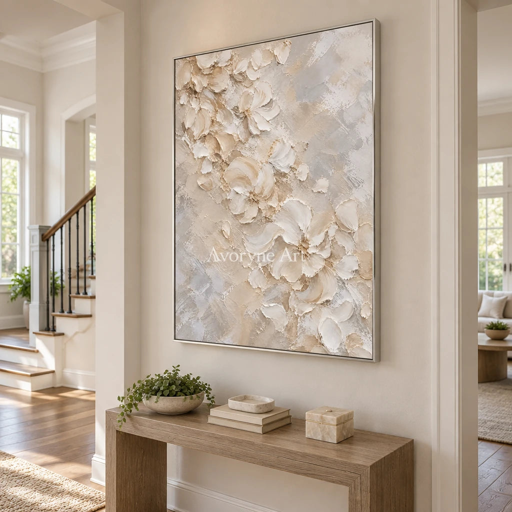 Petalcloud: White Floral Relief Wall Art — entry silver